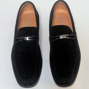 Stacy Adams Black Suede Slip-On Loafers